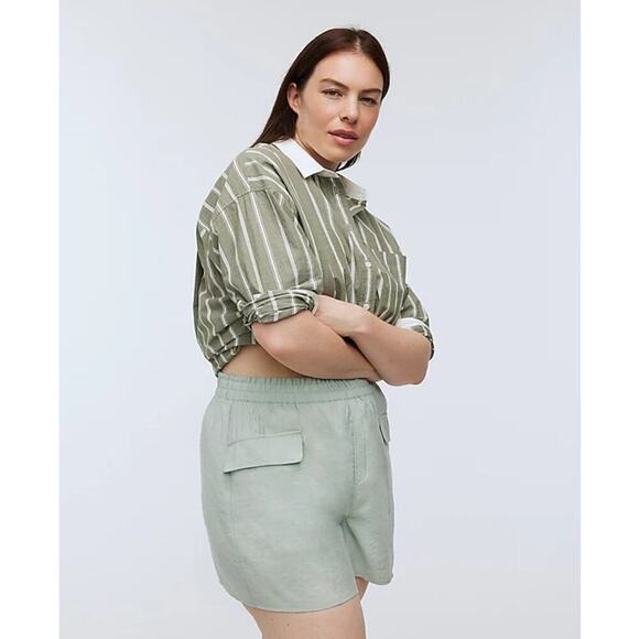 Madewell Softdrape Shorts Pull On High Rise Cargo Sage Mist Green NWT Size XL - Picture 3 of 12